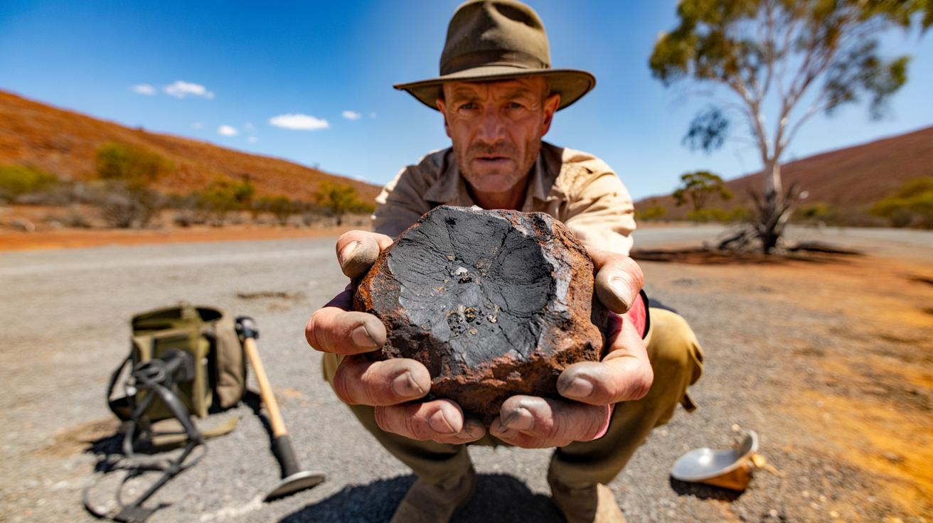 Een Australiër dacht goud te hebben gevonden, maar hield in werkelijkheid een zeldzaam stuk van het zonnestelsel vast